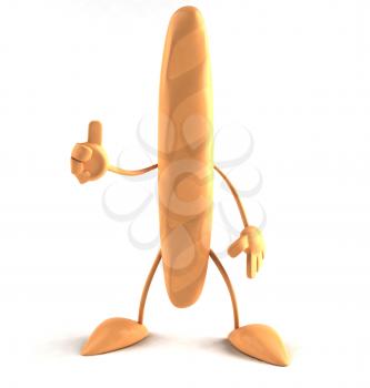Royalty Free 3d Clipart Image of a Baguette