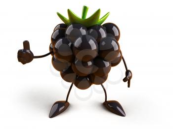 Royalty Free 3d Clipart Image of a Blackberry Holding a Sign