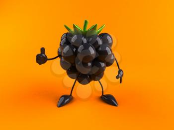 Royalty Free 3d Clipart Image of a Blackberry Giving a Thumbs Up Sign