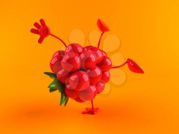Royalty Free 3d Clipart Image of a Raspberry