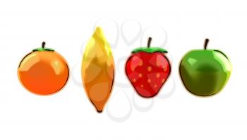 Royalty Free 3d Clipart Image of Assorted Fruit