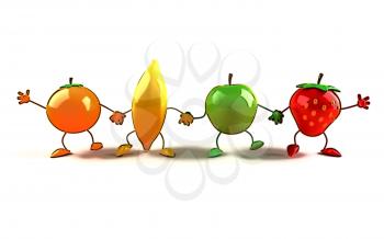Royalty Free 3d Clipart Image of Assorted Fruit