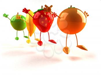 Royalty Free 3d Clipart Image of a Assorted Fruit