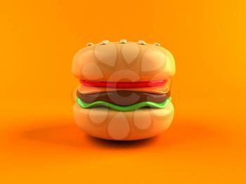 Royalty Free 3d Clipart Image of a Hamburger