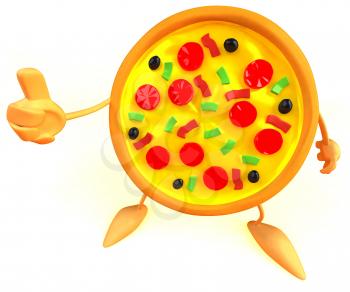 Royalty Free 3d Clipart Image of a Pizza