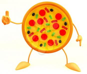Royalty Free 3d Clipart Image of a Pizza
