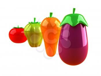 Royalty Free 3d Clipart Image of Assorted Vegetables