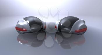 Royalty Free 3d Clipart Image of Two Computer Mice