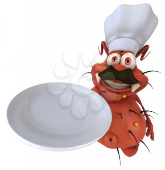 Royalty Free Clipart Image of a Germ Chef