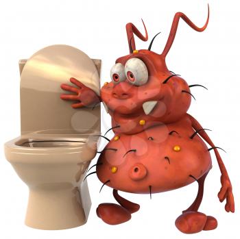 Royalty Free Clipart Image of Bathroom Germs