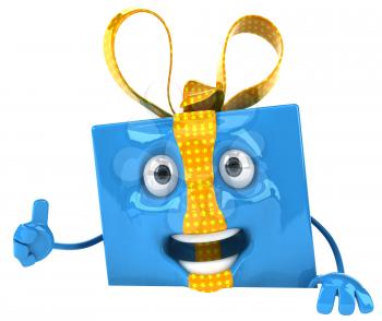 Royalty Free Clipart Image of a Gift Man