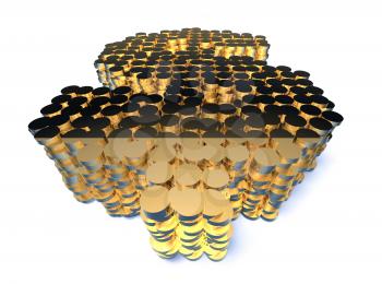 Royalty Free 3d Clipart Image of Stacks of Gold Coins