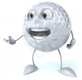 Royalty Free Clipart Image of a Golf Ball Extending Its Hand