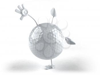 Royalty Free 3d Clipart Image of a Golf Ball