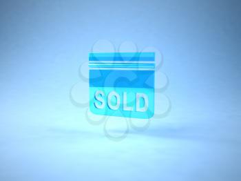 Royalty Free 3d Clipart Image of a Sold Sign