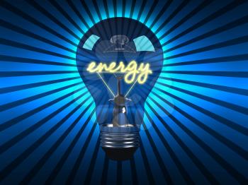 Royalty Free 3d Clipart Image of a Light Bulb With the Word Energy