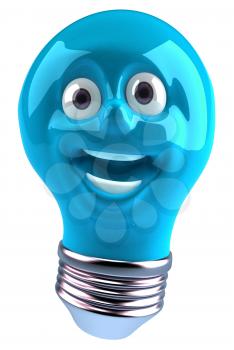 Royalty Free 3d Clipart Image of a Blue Light Bulb