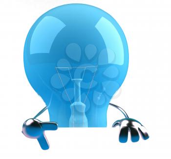 Royalty Free 3d Clipart Image of a Blue Light Bulb