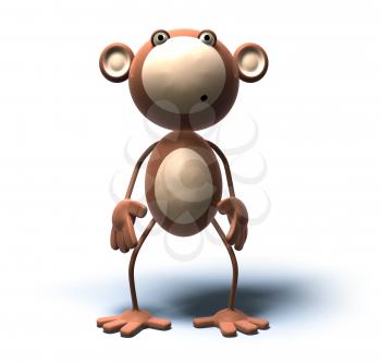 Royalty Free 3d Clipart Image of a Monkey