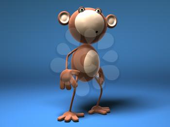 Royalty Free 3d Clipart Image of a Monkey