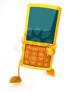 Royalty Free 3d Clipart Image of a Running Cell Phone