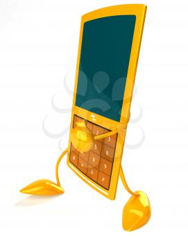Royalty Free 3d Clipart Image of a Running Cell Phone