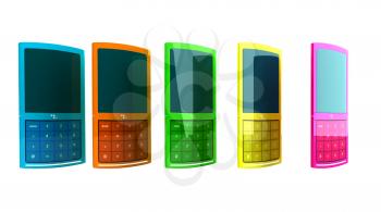 Royalty Free 3d Clipart Image of Cell Phones
