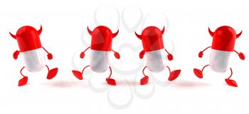Royalty Free 3d Clipart Image of Evil Pills