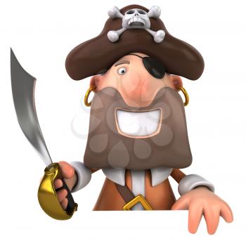 Royalty Free Clipart Image of a Pirate With a Sword
