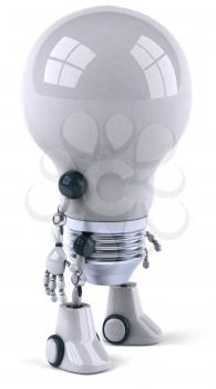 Royalty Free 3d Clipart Image of a Robot Lightbulb