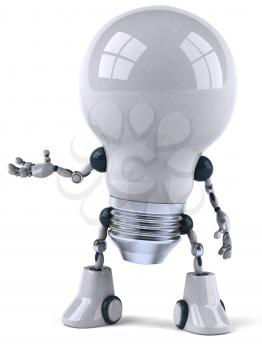 Royalty Free 3d Clipart Image of a Robot Lightbulb