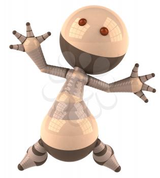 Royalty Free 3d Clipart Image of a Brown Robot