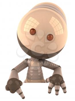 Royalty Free 3d Clipart Image of a Brown Robot