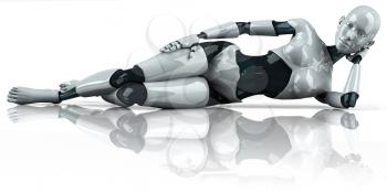 Royalty Free 3d Clipart Image of a Female Robot