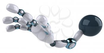 Royalty Free Clipart Image of a Robot Arm and Hand