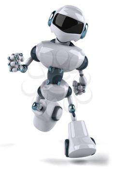 Royalty Free 3d Clipart Image of a Robot Running