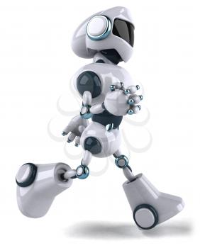 Royalty Free 3d Clipart Image of a Robot Running