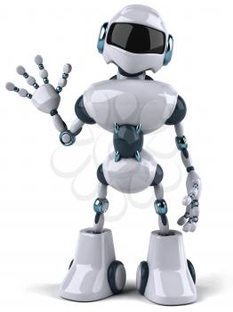 Royalty Free 3d Clipart Image of a Robot Waving