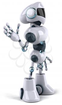 Royalty Free 3d Clipart Image of a Robot Waving