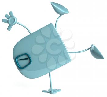Royalty Free Clipart Image of a Scale Doing Cartwheels
