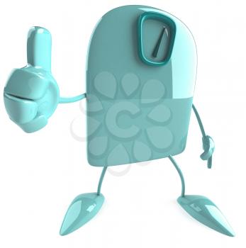 Royalty Free Clipart Image of a Scale Giving a Thumbs Up