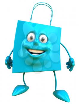 Royalty Free Clipart Image of a Blue Bag