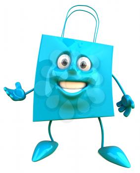 Royalty Free Clipart Image of a Blue Bag