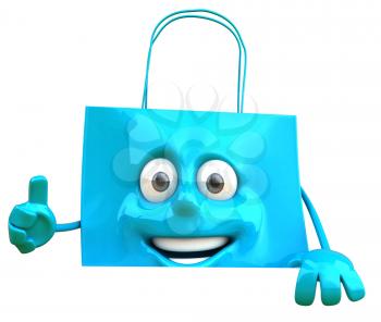 Royalty Free Clipart Image of a Blue Holiday Bag