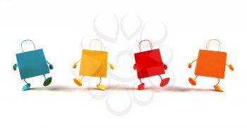 Royalty Free 3d Clipart Image of Shopping Bags