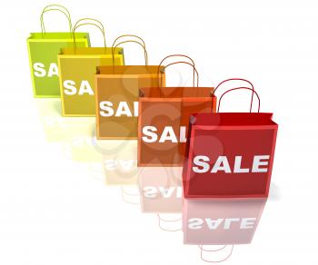 Royalty Free 3d Clipart Image of Shopping Bags with the Word Sale on Them