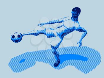 Royalty Free Clipart Image of a Male Soccer Player