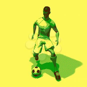 Royalty Free 3d Clipart Image of a Male Soccer Player