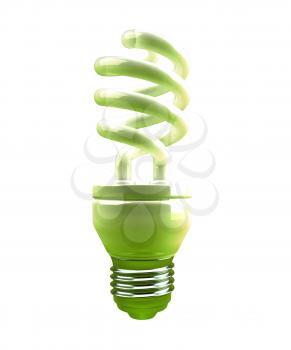 Royalty Free 3d Clipart Image of a Green Light Bulb