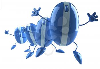 Royalty Free 3d Clipart Image of Blue Computer Mice